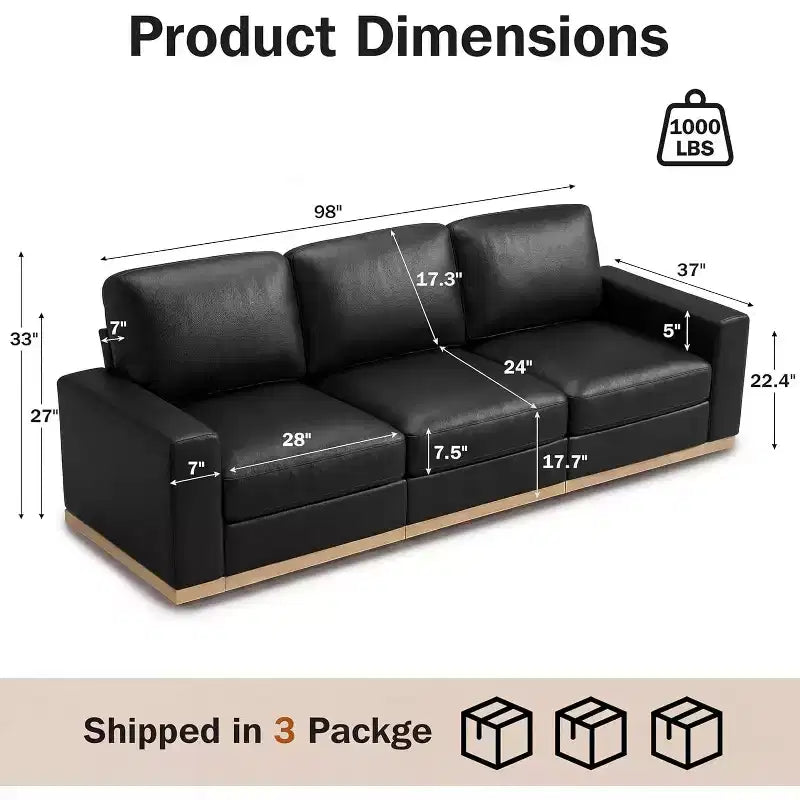 Canapé modulable Dyonery Deep Seat pour salon, structure en bois massif, coussins à ressorts, housses amovibles, assemblage facile pour petits espaces