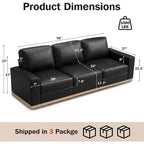 Canapé modulable Dyonery Deep Seat pour salon, structure en bois massif, coussins à ressorts, housses amovibles, assemblage facile pour petits espaces