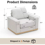 Canapé modulable Dyonery Deep Seat pour salon, structure en bois massif, coussins à ressorts, housses amovibles, assemblage facile pour petits espaces