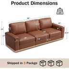 Canapé modulable Dyonery Deep Seat pour salon, structure en bois massif, coussins à ressorts, housses amovibles, assemblage facile pour petits espaces