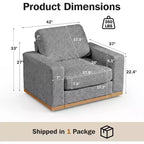 Canapé modulable Dyonery Deep Seat pour salon, structure en bois massif, coussins à ressorts, housses amovibles, assemblage facile pour petits espaces