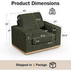 Canapé modulable Dyonery Deep Seat pour salon, structure en bois massif, coussins à ressorts, housses amovibles, assemblage facile pour petits espaces