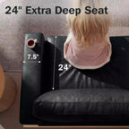 Canapé modulable Dyonery Deep Seat pour salon, structure en bois massif, coussins à ressorts, housses amovibles, assemblage facile pour petits espaces