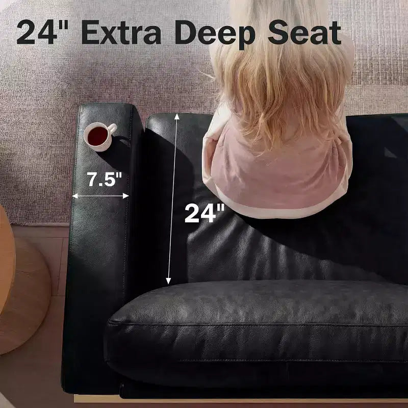 Canapé modulable Dyonery Deep Seat pour salon, structure en bois massif, coussins à ressorts, housses amovibles, assemblage facile pour petits espaces
