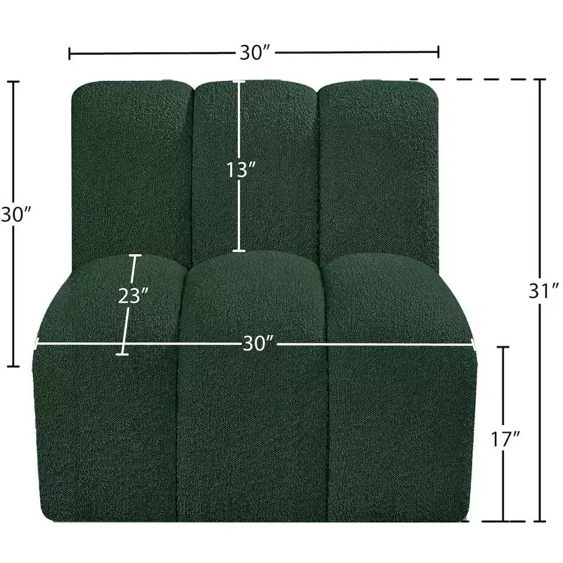 Chaise droite en tissu bouclé Arc Meridian Furniture