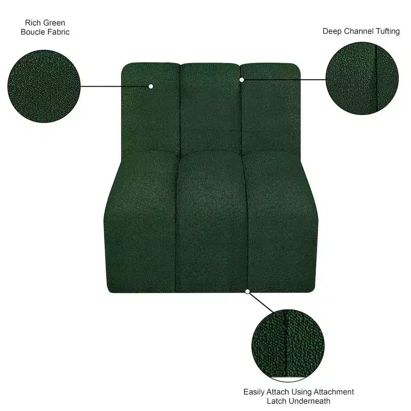 Chaise droite en tissu bouclé Arc Meridian Furniture