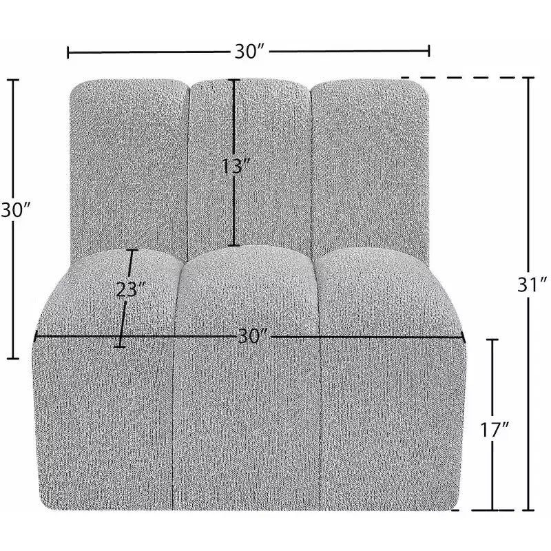 Chaise droite en tissu bouclé Arc Meridian Furniture