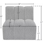Chaise droite en tissu bouclé Arc Meridian Furniture