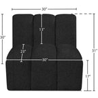 Chaise droite en tissu bouclé Arc Meridian Furniture