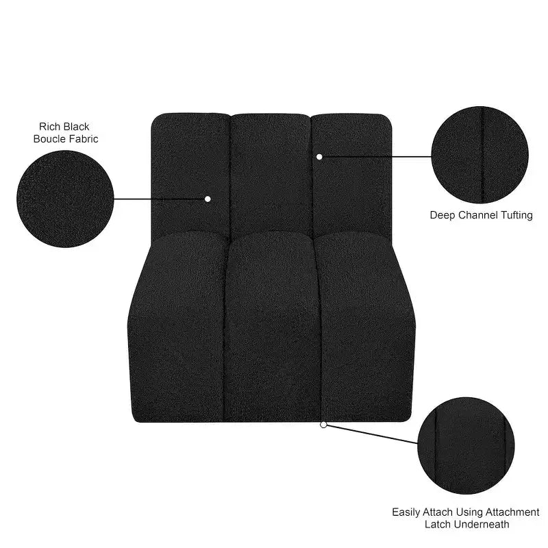 Chaise droite en tissu bouclé Arc Meridian Furniture