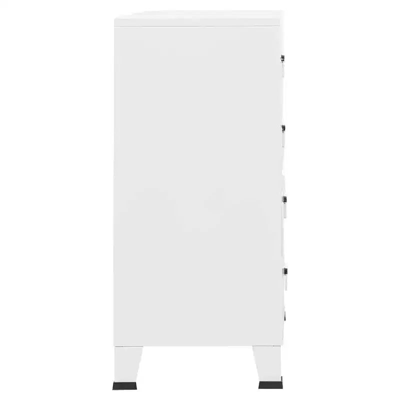 vidaXL Meuble de Rangement à Tiroirs Métal Blanc Meuble à Tiroirs Rectangulaire Moyen