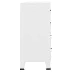vidaXL Meuble de Rangement à Tiroirs Métal Blanc Meuble à Tiroirs Rectangulaire Moyen