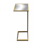 Table d'appoint miroir carrée HomeRoots 27 en laiton et argent