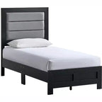 Lit jumeau Passion Furniture Plano avec cadre en bois noir