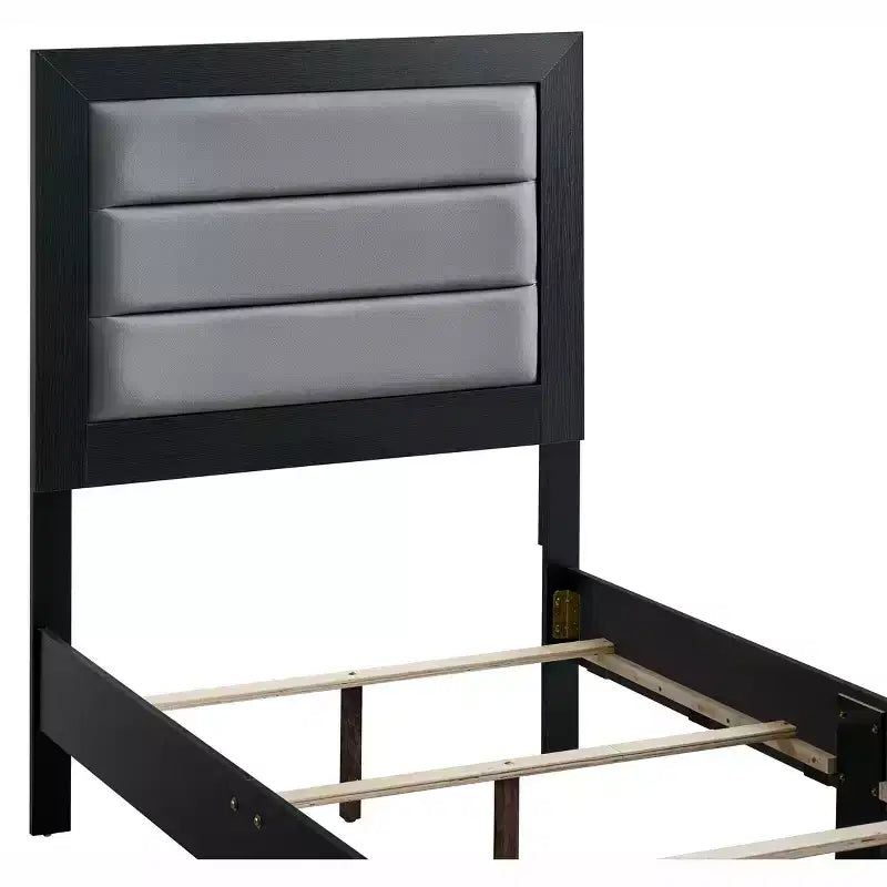 Lit jumeau Passion Furniture Plano avec cadre en bois noir