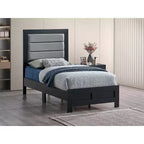 Lit jumeau Passion Furniture Plano avec cadre en bois noir