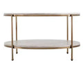 HomeRoots 33 White Solid Manufactured Wood And Metal Square Coffee Table