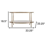 Table basse carrée HomeRoots 33 en bois manufacturé et métal blanc