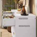 Commode cannelée pour chambre à coucher avec 6 tiroirs, commode moderne avec poignée métallique, meuble TV en bois, organisateur de rangement pour salon