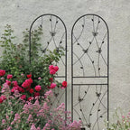 MAYEERTY Lot de 2 treillis de jardin métalliques 180x50 cm - Antirouille, décor papillon noir, pour plantes grimpantes d'extérieur
