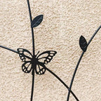 MAYEERTY Lot de 2 treillis de jardin métalliques 180x50 cm - Antirouille, décor papillon noir, pour plantes grimpantes d'extérieur