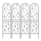MAYEERTY Lot de 2 treillis de jardin métalliques 180x50 cm - Antirouille, décor papillon noir, pour plantes grimpantes d'extérieur