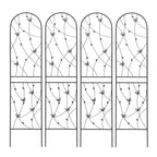 MAYEERTY Lot de 2 treillis de jardin métalliques 180x50 cm - Antirouille, décor papillon noir, pour plantes grimpantes d'extérieur