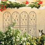 MAYEERTY Lot de 2 treillis de jardin métalliques 180x50 cm - Antirouille, décor papillon noir, pour plantes grimpantes d'extérieur