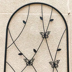 MAYEERTY Lot de 2 treillis de jardin métalliques 180x50 cm - Antirouille, décor papillon noir, pour plantes grimpantes d'extérieur