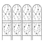 MAYEERTY Lot de 2 treillis de jardin métalliques 180x50 cm - Antirouille, décor papillon noir, pour plantes grimpantes d'extérieur