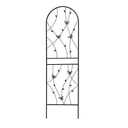 MAYEERTY Lot de 2 treillis de jardin métalliques 180x50 cm - Antirouille, décor papillon noir, pour plantes grimpantes d'extérieur