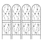 MAYEERTY Lot de 2 treillis de jardin métalliques 180x50 cm - Antirouille, décor papillon noir, pour plantes grimpantes d'extérieur