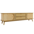 Meuble TV en rotin de style ferme moderne