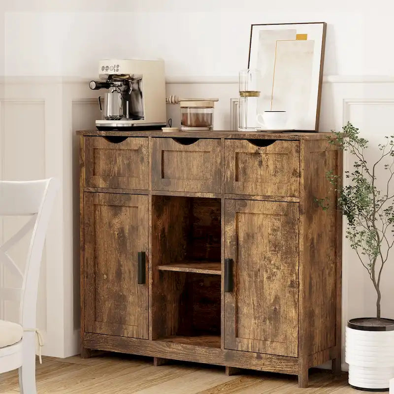 Meubles de rangement, meuble de rangement en bois avec tiroirs et étagères, armoire d'appoint pour salon, chambre, salle de bain