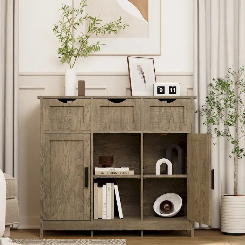 Meubles de rangement, meuble de rangement en bois avec tiroirs et étagères, armoire d'appoint pour salon, chambre, salle de bain