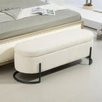 Pouffre de rangement, Banc de bout de lit de chambre à coucher, Pouffre de rangement rembourré en tissu