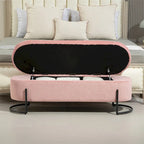 Pouffre de rangement, Banc de bout de lit de chambre à coucher, Pouffre de rangement rembourré en tissu