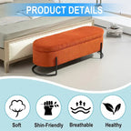 Pouffre de rangement, Banc de bout de lit de chambre à coucher, Pouffre de rangement rembourré en tissu