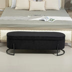 Pouffre de rangement, Banc de bout de lit de chambre à coucher, Pouffre de rangement rembourré en tissu