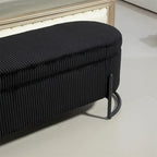 Pouffre de rangement, Banc de bout de lit de chambre à coucher, Pouffre de rangement rembourré en tissu