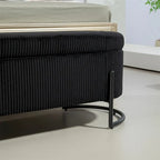 Pouffre de rangement, Banc de bout de lit de chambre à coucher, Pouffre de rangement rembourré en tissu