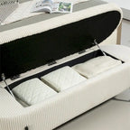 Pouffre de rangement, Banc de bout de lit de chambre à coucher, Pouffre de rangement rembourré en tissu