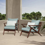 Fauteuils de club de patio extérieurs Vaughn 2 pièces en Sunbrella