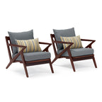 Fauteuils de club de patio extérieurs Vaughn 2 pièces en Sunbrella