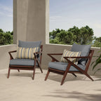 Fauteuils de club de patio extérieurs Vaughn 2 pièces en Sunbrella