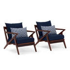 Fauteuils de club de patio extérieurs Vaughn 2 pièces en Sunbrella