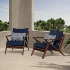 Fauteuils de club de patio extérieurs Vaughn 2 pièces en Sunbrella
