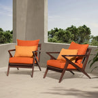 Fauteuils de club de patio extérieurs Vaughn 2 pièces en Sunbrella