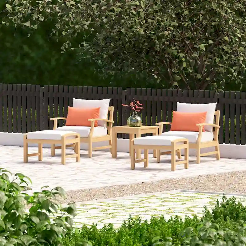 Ensemble de 5 pièces Kooper avec fauteuil de club et ottoman de patio d'extérieur Sunbrella