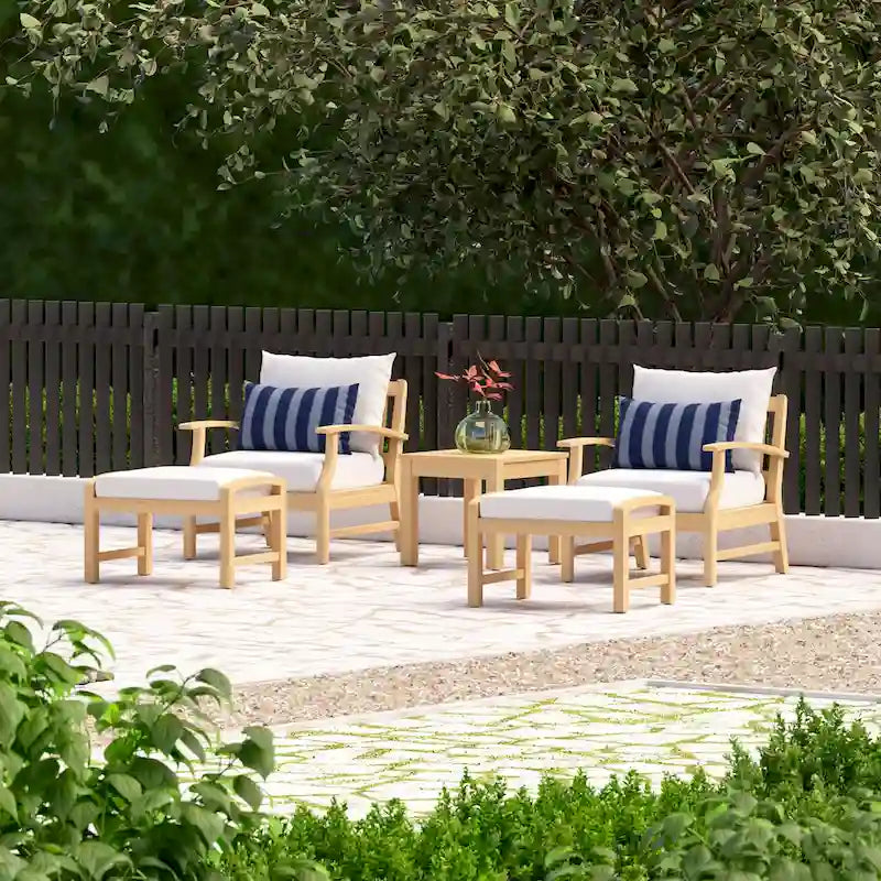Ensemble de 5 pièces Kooper avec fauteuil de club et ottoman de patio d'extérieur Sunbrella
